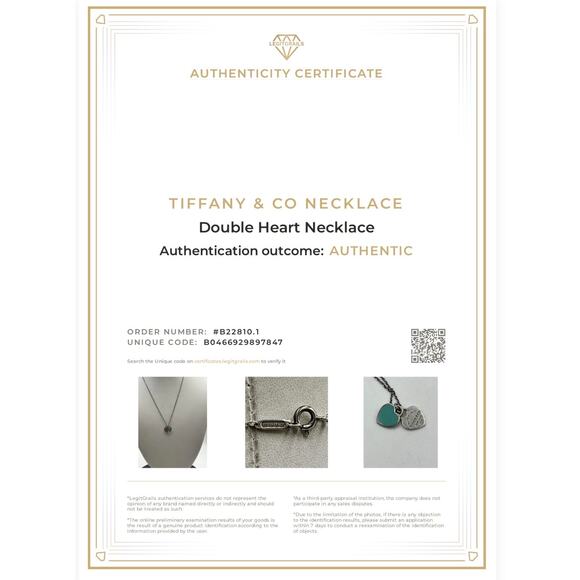 Tiffany & Co. Blue Enamel Mini Double Heart Tag Pendant Necklace Authenticated - Picture 8 of 10